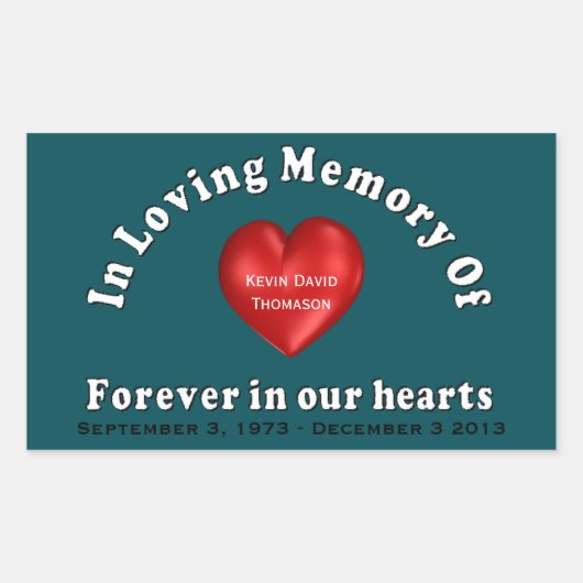 Memorial-Produkte für benutzerdefinierte Namen - S Rechteckiger Aufkleber (Vorderseite)