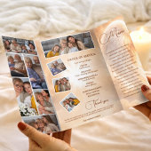 Memorial Program Orange Angel Wings Obituary Flyer