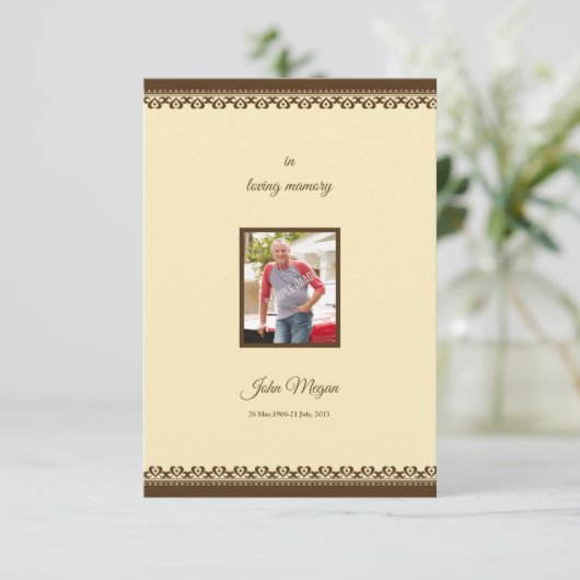 Memorial Programmkarte Einladung (Stehend Vorderseite)