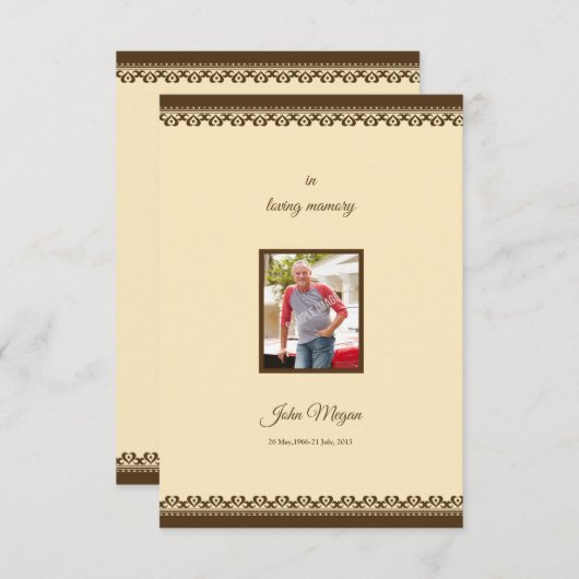 Memorial Programmkarte Einladung (Vorne/Hinten)