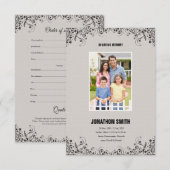 Memorial Programmkarte Einladung (Vorne/Hinten)