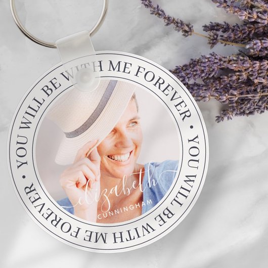 Memorial Quote Modern Elegant Custom Photo Schlüsselanhänger