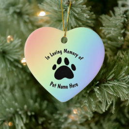Memorial Rainbow Heart Keramik Ornament