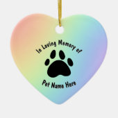 Memorial Rainbow Heart Keramik Ornament (Vorne)