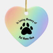 Memorial Rainbow Heart Keramik Ornament (Hinten)