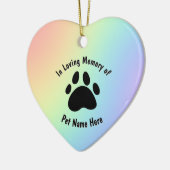 Memorial Rainbow Heart Keramik Ornament (Links)