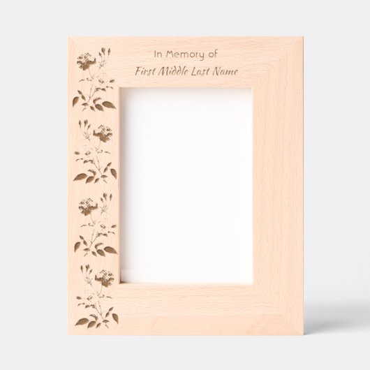 Memorial Remembrance Keepsake Roses Garden Flowers Geätzte Rahmen (Vorderseite)