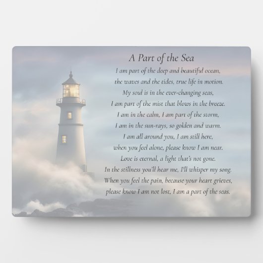 Memorial Remembrance Tribute Nautical Ocean Spirit Fotoplatte (Vorderseite)