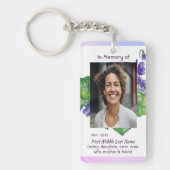 Memorial Remembrance Watercolor Wild Violet Schlüsselanhänger (Vorderseite)