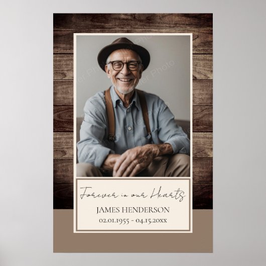 Memorial Rusitc Holz Foto Begrüßung Poster (Vorne)