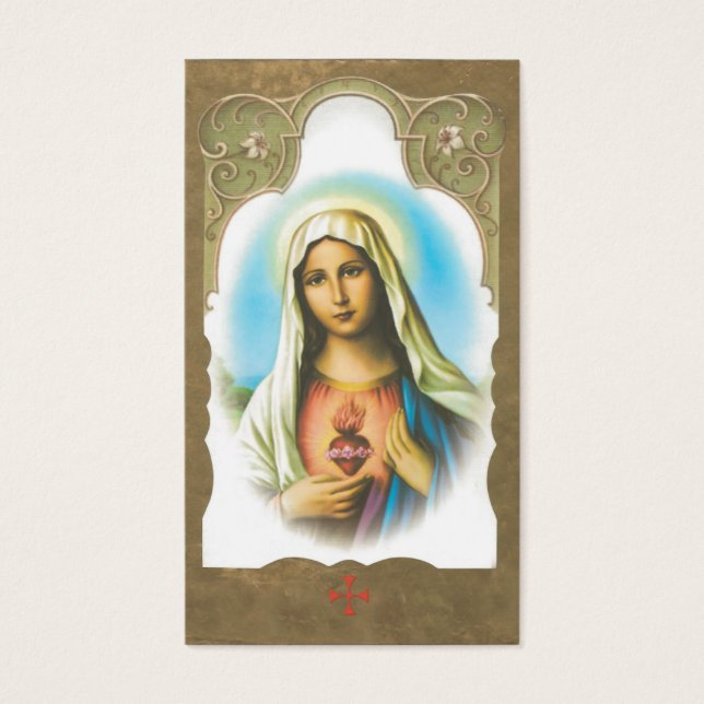Memorial Sacred Heart Mary Prayer Card (Vorderseite)