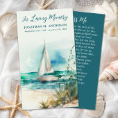Memorial Sailboat Wasserfarbe Beerdigung Gebetkart