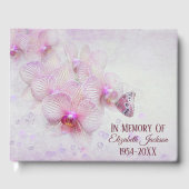 Memorial Service Butterfly On Pink Orchids Gästebuch (Vorderseite)