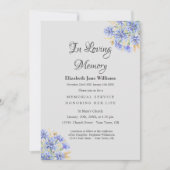 Memorial Service Celebration of Life Cornflower  Einladung (Vorderseite)