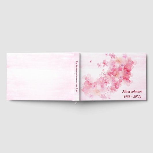 Memorial Service Cherry Blossoms On Pink  Gästebuch (Voll)