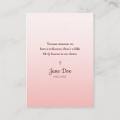 Memorial Service Design for Dear Ones Funeral Visitenkarte (Rückseite)