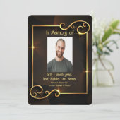 Memorial Service Einladen Classic Modernes Black G Einladung (Stehend Vorderseite)