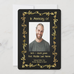 Memorial Service Einladen Classic Modernes Black G Einladung