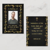 Memorial Service Einladen Classic Modernes Black G Visitenkarte (Vorne/Hinten)