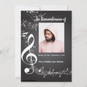 Memorial Service Einladen von Musiknoten Einladung (Vorderseite)