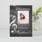Memorial Service Einladen von Musiknoten Einladung (Stehend Vorderseite)