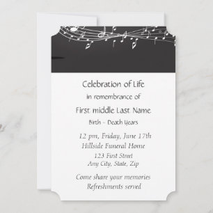 Memorial Service Einladen von Musiknoten Einladung