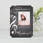 Memorial Service Einladen von Musiknoten Einladung (Stehend Vorderseite)