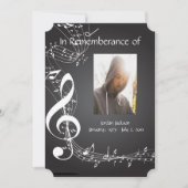 Memorial Service Einladen von Musiknoten Einladung (Vorderseite)