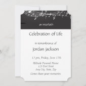 Memorial Service Einladen von Musiknoten Einladung (Rückseite)