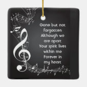 Memorial Service Einladen von Musiknoten Keramikornament (Rückseite)