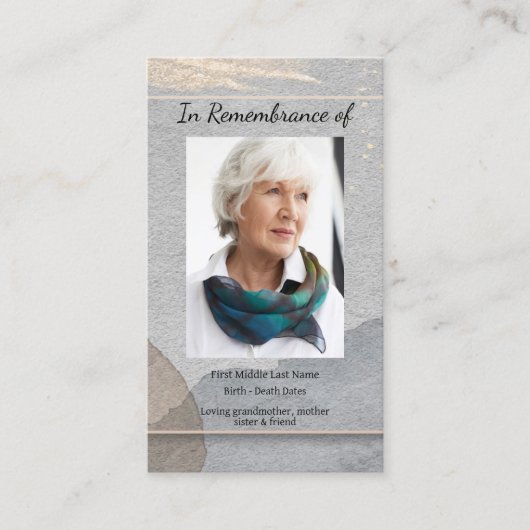 Memorial Service Einladen Wasserfarbe Einfache Kla Visitenkarte (Vorderseite)