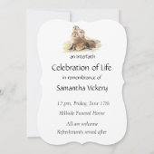 Memorial Service Einladen Wasserfarben Siegel Tier Einladung (Rückseite)