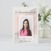 Memorial Service Einladung Classic Modern Feminine (Stehend Vorderseite)