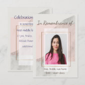 Memorial Service Einladung Classic Modern Feminine (Vorne/Hinten)