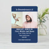 Memorial Service Einladung Skateboard, Skate Board (Stehend Vorderseite)