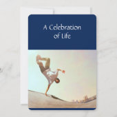 Memorial Service Einladung Skateboard, Skate Board (Rückseite)