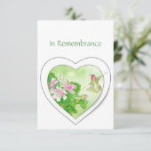 Memorial Service Einladung Wasserfarbe Hummingbird (Stehend Vorderseite)