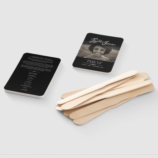 Memorial Service Foto Herz Schwarze Programmfans Fächer (Non-assembled)