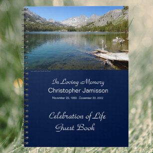 Memorial Service Guest Book Lake Reflection Spiral Notizblock