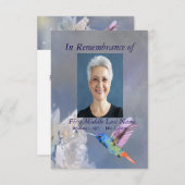 Memorial Service Hummingbird Garden Blume Custom Einladung (Vorne/Hinten)