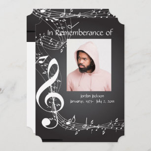 Memorial Service Invite Music Notes background Einladung