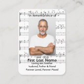 Memorial Service Invite Music Notes background Visitenkarte (Rückseite)