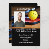 Memorial Service Invite Pickleball Sport Einladung (Vorne/Hinten)