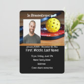 Memorial Service Invite Pickleball Sport Einladung (Stehend Vorderseite)