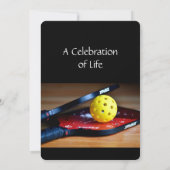 Memorial Service Invite Pickleball Sport Einladung (Rückseite)