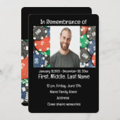 Memorial Service Invite Poker Card Game Einladung (Vorne/Hinten)
