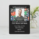 Memorial Service Invite Poker Card Game Einladung (Stehend Vorderseite)
