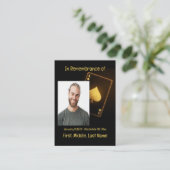 Memorial Service Invite Poker Card Game  Visitenkarte (Stehend Vorderseite)
