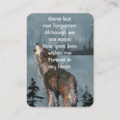 Memorial Service Invite Watercolor Howling Wolf Visitenkarte (Vorderseite)