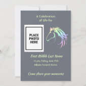 Memorial Service Invite Watercolor Pastel Horse Einladung (Rückseite)